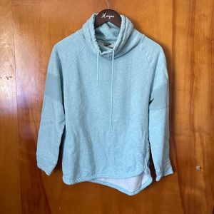 Gymshark Blue Sheer Shoulder Sweatshirt Dolphin Hem Size Medium